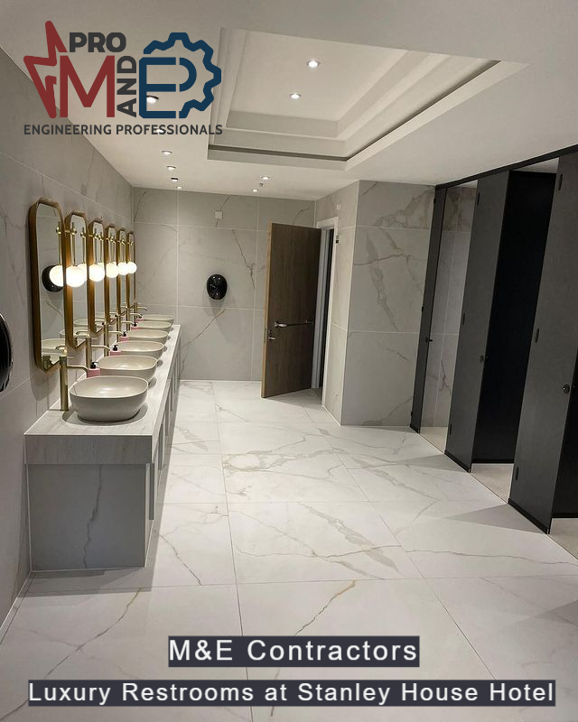 Luxury Restrooms project in Stanley House Hotel - M&E Pro